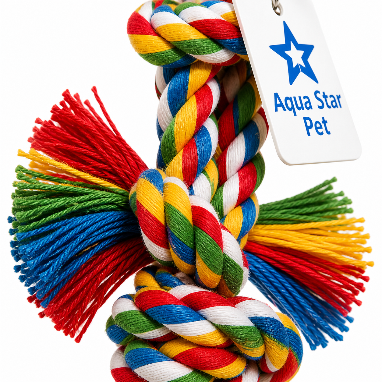 Aqua Star Pet Colorful Rope Knot Bird Toy Hanging Chew Toy for Parrots Budgies Cockatiels Cage Toy - Image 3