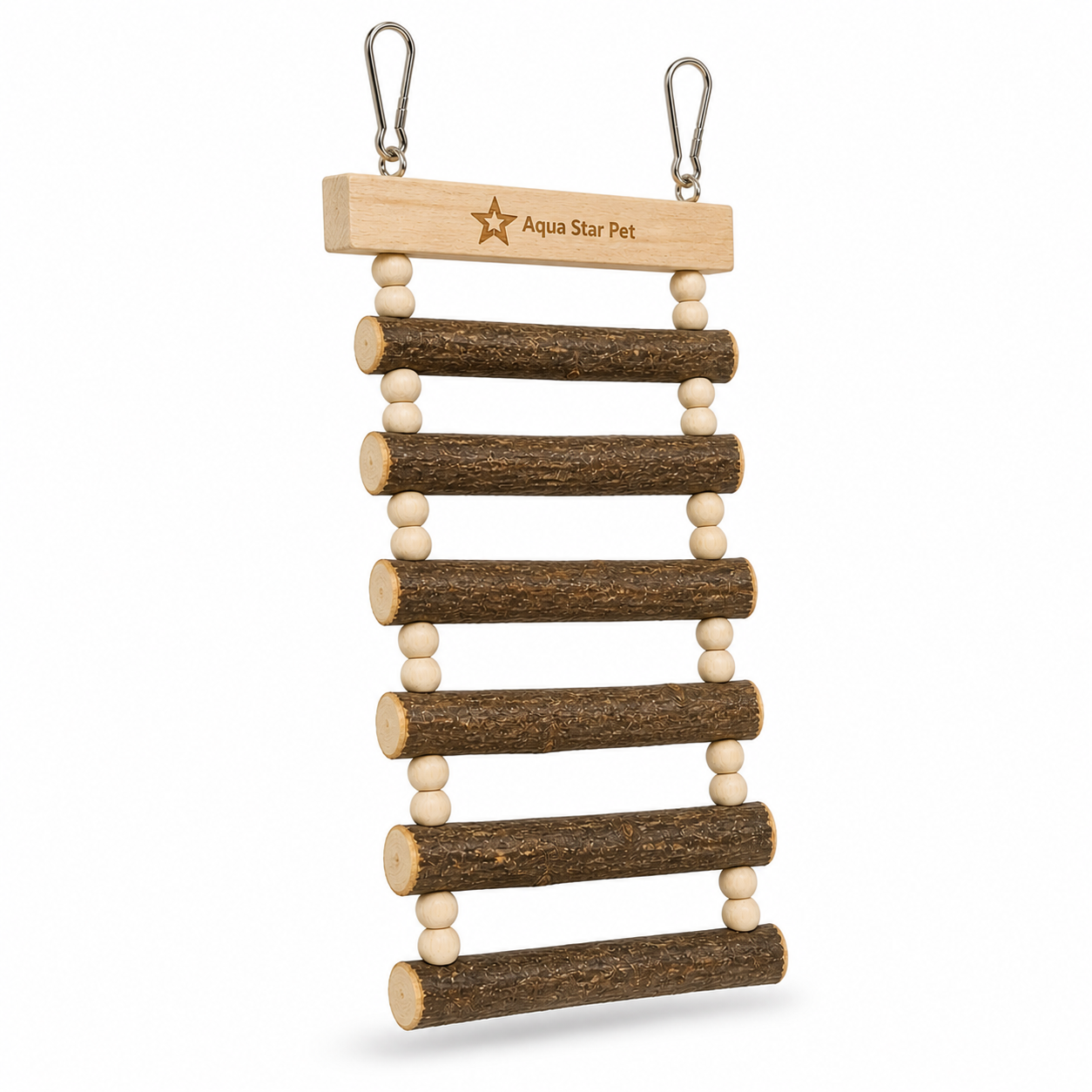 Aqua Star Pet Wooden Bird Ladder Toy Hanging Climbing Ladder for Parrots Budgies Cockatiels Cage Accessory - Image 4